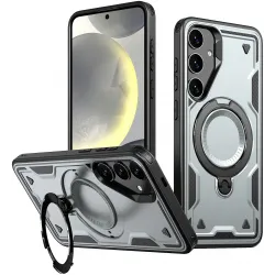 Phonesta MagLock Armor Back Cover hoesje met ring en MagSafe voor Samsung Galaxy S25/S24 - Grijs