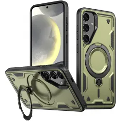 Phonesta MagLock Armor Back Cover hoesje met ring en MagSafe voor Samsung Galaxy S25 Plus/S24 Plus - Groen