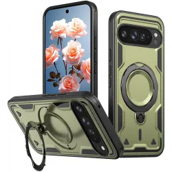 Phonesta MagLock Armor Back Cover hoesje met ring en MagSafe voor Google Pixel 9 Pro XL - Groen