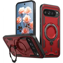 Phonesta MagLock Armor Back Cover hoesje met ring en MagSafe voor Google Pixel 9 Pro XL - Rood