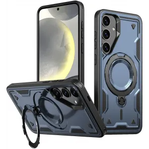 Phonesta MagLock Armor Back Cover hoesje met ring en MagSafe voor Samsung Galaxy S24 FE - Donkerblauw