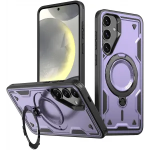 Phonesta MagLock Armor Back Cover hoesje met ring en MagSafe voor Samsung Galaxy S24 FE - Paars