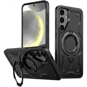 Phonesta MagLock Armor Back Cover hoesje met ring en MagSafe voor Samsung Galaxy S24 FE - Zwart
