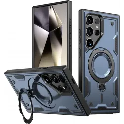 Phonesta MagLock Armor Back Cover hoesje met ring en MagSafe voor Samsung Galaxy S24 Ultra - Donkerblauw