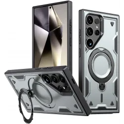 Phonesta MagLock Armor Back Cover hoesje met ring en MagSafe voor Samsung Galaxy S24 Ultra - Grijs