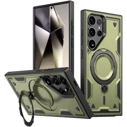 Phonesta MagLock Armor Back Cover hoesje met ring en MagSafe voor Samsung Galaxy S24 Ultra - Groen