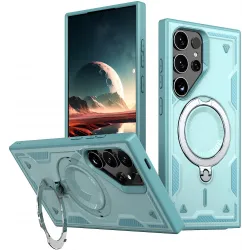 Phonesta MagLock Armor Back Cover hoesje met ring en MagSafe voor Samsung Galaxy S24 Ultra - Lichtblauw