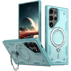 Phonesta MagLock Armor Back Cover hoesje met ring en MagSafe voor Samsung Galaxy S24 Ultra - Lichtblauw