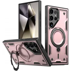 Phonesta MagLock Armor Back Cover hoesje met ring en MagSafe voor Samsung Galaxy S24 Ultra - Roségoud