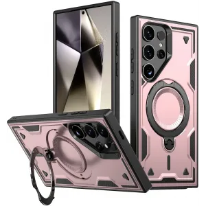 Phonesta MagLock Armor Back Cover hoesje met ring en MagSafe voor Samsung Galaxy S24 Ultra - Roségoud