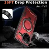 Phonesta MagLock Armor Back Cover hoesje met ring en MagSafe voor Xiaomi Poco F7 Pro/F7 Ultra - Rood 4