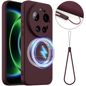 Phonesta Royale Liquid Silicone Back Cover hoesje met MagSafe voor Xiaomi 17 Ultra - Donkerrood