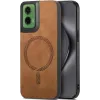 Phonesta Retro Vegan Leather MagSafe Back Cover hoesje voor Motorola Moto G35 - Bruin