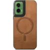 Phonesta Retro Vegan Leather MagSafe Back Cover hoesje voor Motorola Moto G35 - Bruin 2