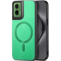 Phonesta Retro Vegan Leather MagSafe Back Cover hoesje voor Motorola Moto G35 - Groen