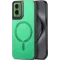 Phonesta Retro Vegan Leather MagSafe Back Cover hoesje voor Motorola Moto G35 - Groen