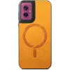 Phonesta Retro Vegan Leather MagSafe Back Cover hoesje voor Motorola Moto G55 - Oranje 2
