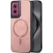 Phonesta Retro Vegan Leather MagSafe Back Cover hoesje voor Motorola Moto G55 - Roze