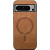Phonesta Retro Vegan Leather MagSafe Back Cover hoesje voor Google Pixel 9 Pro XL - Bruin 2