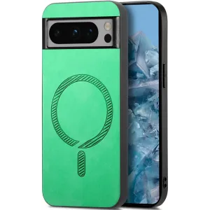 Phonesta Retro Vegan Leather MagSafe Back Cover hoesje voor Google Pixel 9 Pro XL - Groen