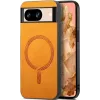 Phonesta Retro Vegan Leather MagSafe Back Cover hoesje voor Google Pixel 9 / 9 Pro - Oranje 0