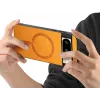 Phonesta Retro Vegan Leather MagSafe Back Cover hoesje voor Google Pixel 9 / 9 Pro - Oranje 3