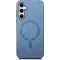 Phonesta Retro Vegan Leather MagSafe Back Cover hoesje voor Samsung Galaxy S25/S24 - Blauw
