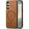 Phonesta Retro Vegan Leather MagSafe Back Cover hoesje voor Samsung Galaxy S25/S24 - Bruin 2