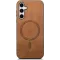 Phonesta Retro Vegan Leather MagSafe Back Cover hoesje voor Samsung Galaxy S25 Plus/S24 Plus - Bruin