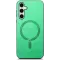 Phonesta Retro Vegan Leather MagSafe Back Cover hoesje voor Samsung Galaxy S25 Plus/S24 Plus - Groen