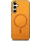 Phonesta Retro Vegan Leather MagSafe Back Cover hoesje voor Samsung Galaxy S25 Plus/S24 Plus - Oranje