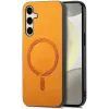 Phonesta Retro Vegan Leather MagSafe Back Cover hoesje voor Samsung Galaxy S25 Plus/S24 Plus - Oranje 2