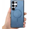 Phonesta Retro Vegan Leather MagSafe Back Cover hoesje voor Samsung Galaxy S25 Ultra - Blauw 8