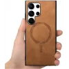 Phonesta Retro Vegan Leather MagSafe Back Cover hoesje voor Samsung Galaxy S25 Ultra - Bruin 8