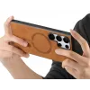 Phonesta Retro Vegan Leather MagSafe Back Cover hoesje voor Samsung Galaxy S25 Ultra - Bruin 9