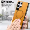 Phonesta Retro Vegan Leather MagSafe Back Cover hoesje voor Samsung Galaxy S25 Ultra - Oranje 12