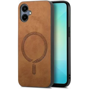 Phonesta Retro Vegan Leather MagSafe Back Cover hoesje voor Samsung Galaxy A06 4G/5G - Bruin