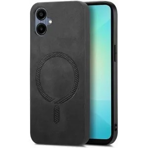 Phonesta Retro Vegan Leather MagSafe Back Cover hoesje voor Samsung Galaxy A06 4G/5G - Zwart