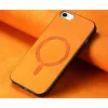 Phonesta Retro Vegan Leather MagSafe Back Cover hoesje voor Apple iPhone 17e/16e - Oranje 3