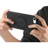 Phonesta Retro Vegan Leather MagSafe Back Cover hoesje voor Apple iPhone 17e/16e - Zwart 2