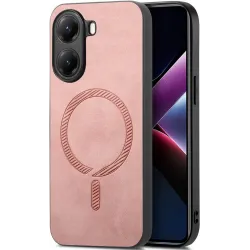 Phonesta Retro Vegan Leather MagSafe Back Cover hoesje voor Xiaomi Poco X7 Pro - Roze