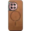 Phonesta Retro Vegan Leather MagSafe Back Cover hoesje voor OnePlus 12R - Bruin 2