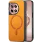 Phonesta Retro Vegan Leather MagSafe Back Cover hoesje voor OnePlus 12R - Oranje