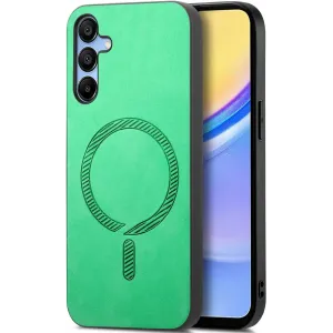 Phonesta Retro Vegan Leather MagSafe Back Cover hoesje voor Samsung Galaxy A16 - Groen