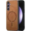 Phonesta Retro Vegan Leather MagSafe Back Cover hoesje voor Samsung Galaxy S24 FE - Bruin