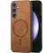 Phonesta Retro Vegan Leather MagSafe Back Cover hoesje voor Samsung Galaxy S24 FE - Bruin
