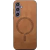 Phonesta Retro Vegan Leather MagSafe Back Cover hoesje voor Samsung Galaxy S24 FE - Bruin 2