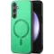 Phonesta Retro Vegan Leather MagSafe Back Cover hoesje voor Samsung Galaxy S24 FE - Groen