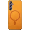 Phonesta Retro Vegan Leather MagSafe Back Cover hoesje voor Samsung Galaxy S24 FE - Oranje 2