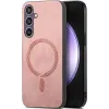 Phonesta Retro Vegan Leather MagSafe Back Cover hoesje voor Samsung Galaxy S24 FE - Roze